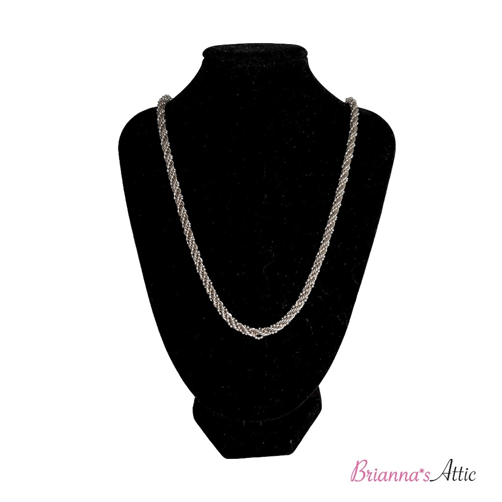 14K White Gold Plated Heavy 30g Rolo Chain Necklace for Men and Women 24"